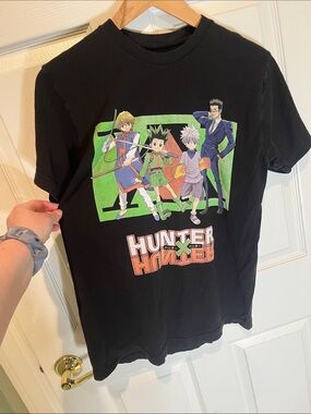Hunter Hunter Black Tee with Silver Logo Print
